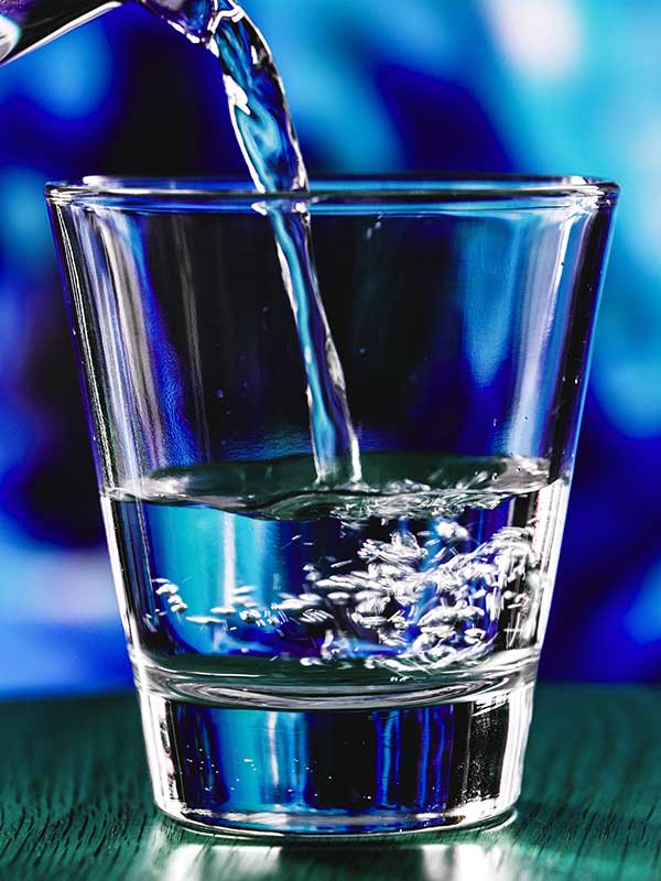 fresh beautiful water in a glass